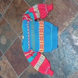 Vintage MONDI Geometric 80s Colorway Sweater Size 40